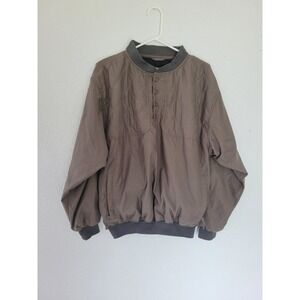 Cabela's Pullover‎ Jacket Quilted Button Up Outdoor Gear Brown Mens M #1